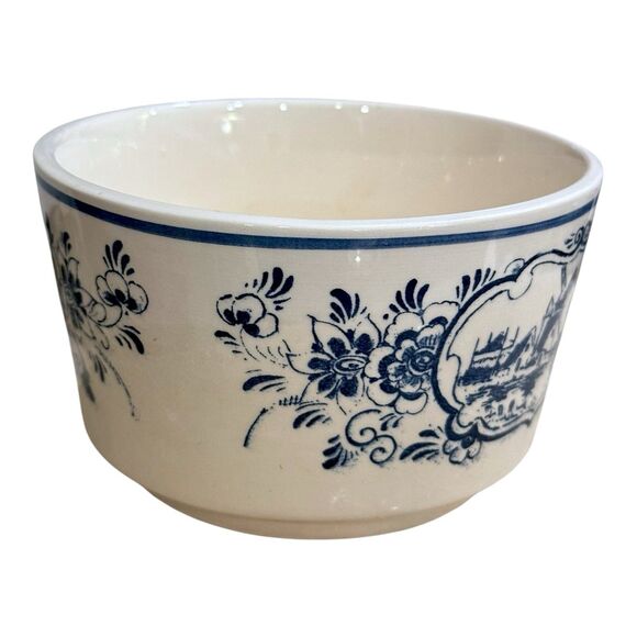 Vintage Delft Blue Bowl Hand painted in Holland Windmill & Boats Scene 3" x 5" - Picture 7 of 12